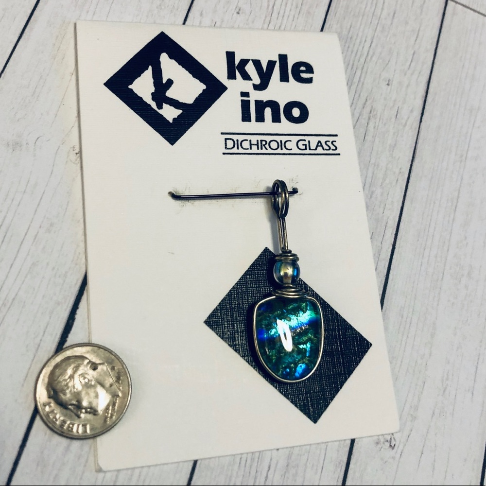 Kyle Ino Designs Hawaiian Fused Glass Jewelry Dichroic Glass Pendant NWT